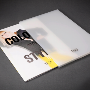 Tigi Brochure with perspex Slip Case